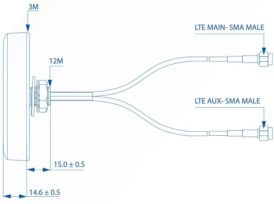 Ant Na Teltonika Combo Mimo Mobile Roof Gsm Lte X Sma Dbi M