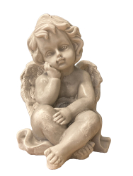 Nhrobn dekorcia anjel s krdlami s podopretou hlavou
