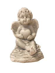 Nhrobn dekorcia anjel s krdlami sediaci so srdcom v rukch